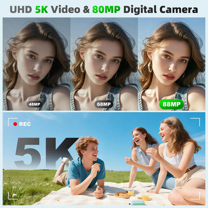 Ourlife Digital Camera CCD Dual Screen Portable Digital Camera 18X Zoom 5K