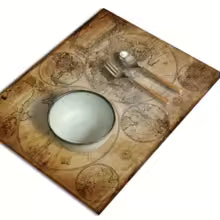 4pcs, Retro Nautical Map of The World Placemats